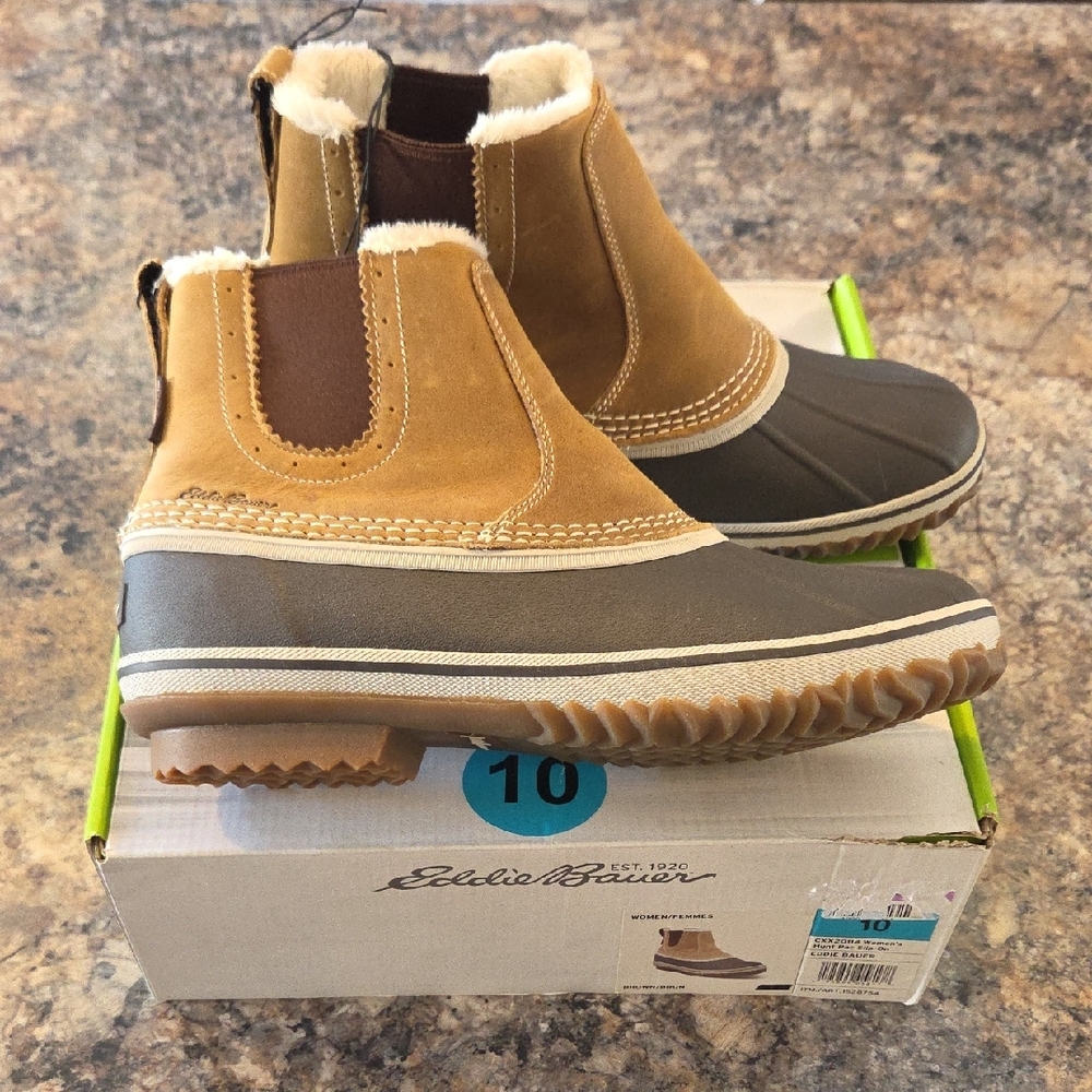 Eddie Bauer Size 10 NEW Women's Waterproof Leather Brown Snow Winter Boots - Picture 10 of 10